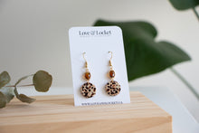 Load image into Gallery viewer, Brown Terrazzo Dangle Earrings