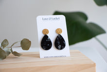 Load image into Gallery viewer, Black Teardrop Earrings