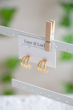 Load image into Gallery viewer, Triple Mini Gold Hoops