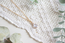 Load image into Gallery viewer, Pink/Clear Crystal Teardrop Necklace