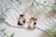 Load image into Gallery viewer, Tortoise Shell Rectangle Earrings
