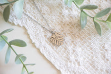 Load image into Gallery viewer, Silver Monstera Leaf Necklace