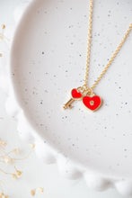 Load image into Gallery viewer, Red Lock & Key Necklace