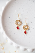 Load image into Gallery viewer, Red Luxe Link Dangle Earrings