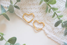 Load image into Gallery viewer, Gold/Silver Heart Hoops