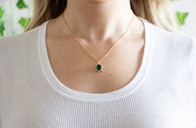 Load image into Gallery viewer, Emerald Crystal Charm Necklace