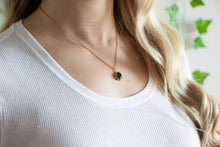 Load image into Gallery viewer, Emerald Crystal Charm Necklace
