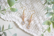 Load image into Gallery viewer, Crystal Floral Dangle Earrings