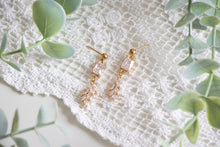 Load image into Gallery viewer, Crystal Leaf Dangle Studs
