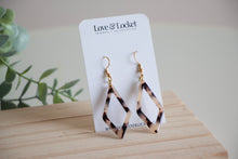 Load image into Gallery viewer, Tortoise Shell Diamond Outline Earrings