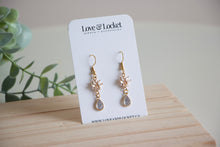 Load image into Gallery viewer, Crystal Floral Dangle Earrings