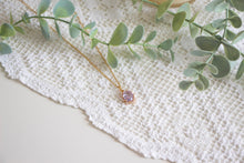 Load image into Gallery viewer, Lavender Crystal Charm Necklace