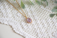 Load image into Gallery viewer, Lavender Crystal Charm Necklace
