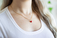 Load image into Gallery viewer, Little Strawberry Charm Necklace