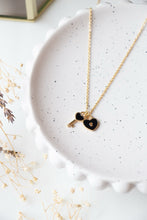 Load image into Gallery viewer, Black Lock &amp; Key Necklace
