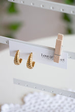 Load image into Gallery viewer, Gold Croissant Hoops
