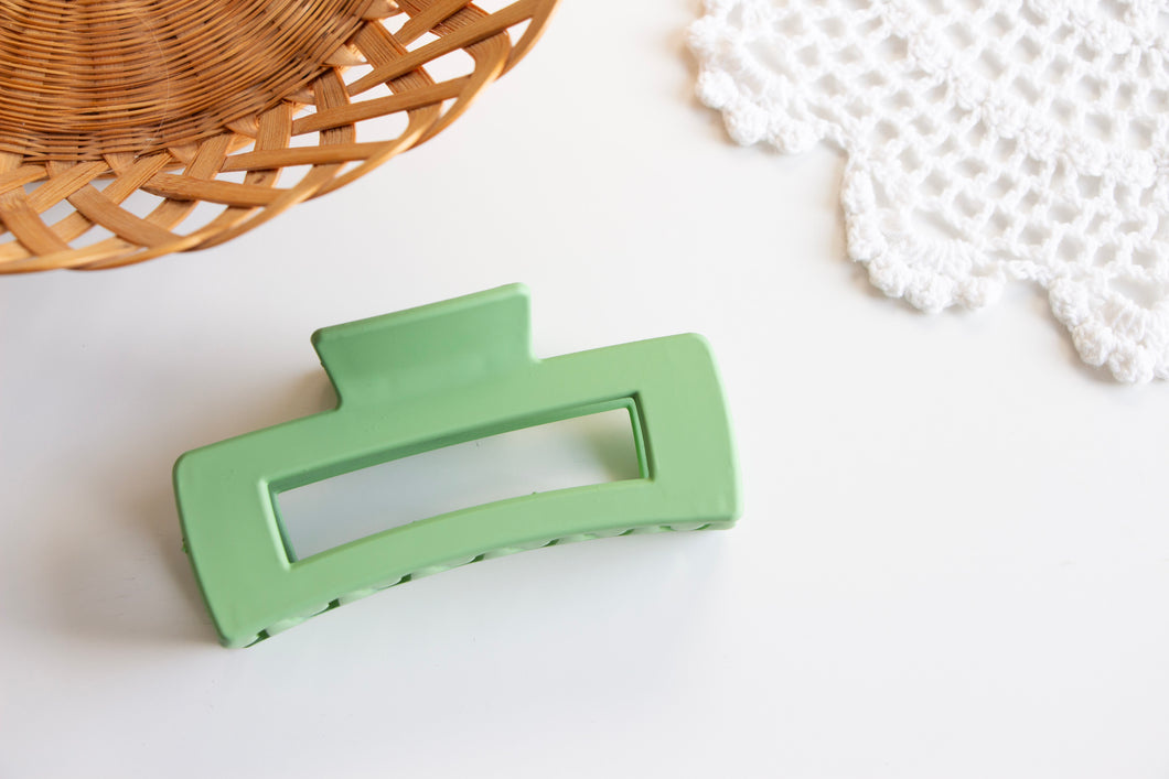 Light Green Rectangle Claw Clip