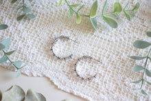 Load image into Gallery viewer, Silver Daisy Hoops
