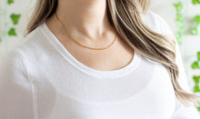 Load image into Gallery viewer, Dainty Gold Figaro Chain Necklace
