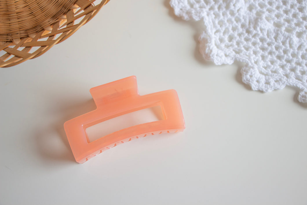 Peachy Orange Rectangle Claw Clip (medium sized)