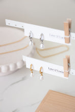 Load image into Gallery viewer, Gold/Silver Pearl Drop Hoops
