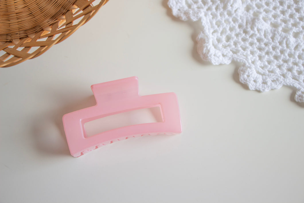 Baby Pink Rectangle Claw Clip (medium sized)