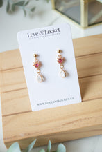 Load image into Gallery viewer, Rose Crystal Dangle Studs
