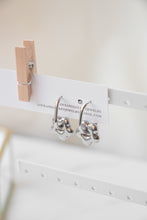 Load image into Gallery viewer, Gold/Silver 2 in 1 Flower Hoops
