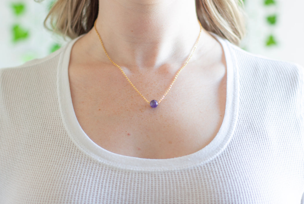 Minimal Amethyst Necklace