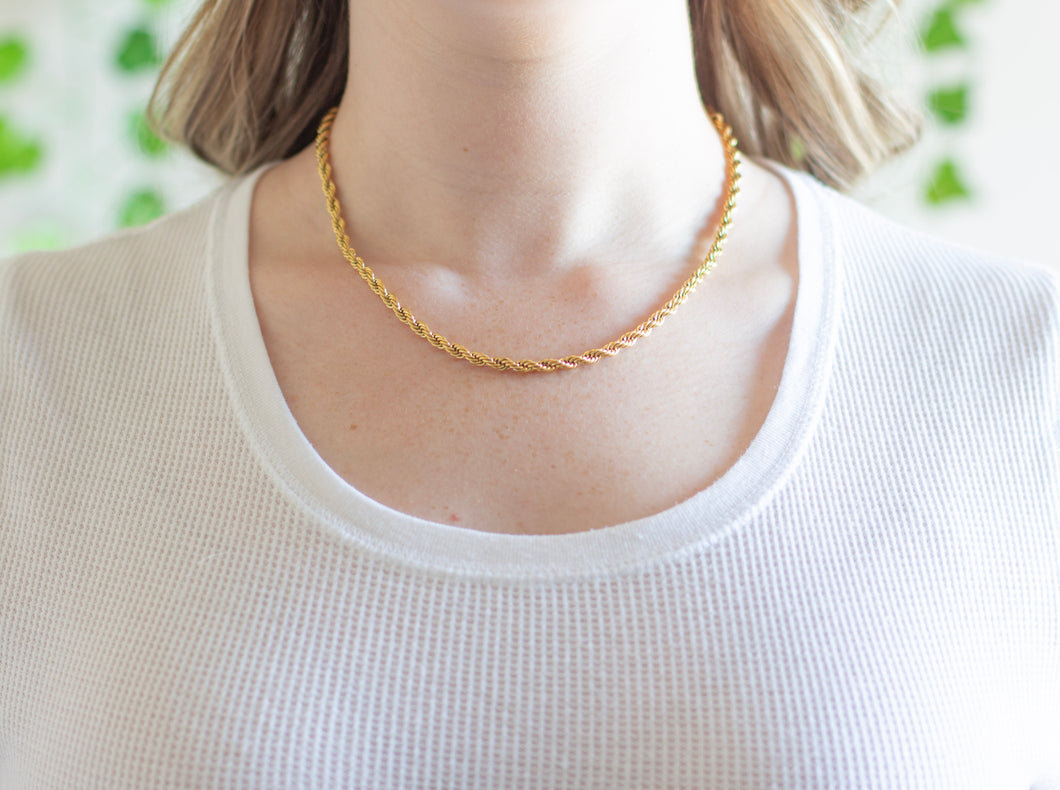 Gold Rope Chain Necklace