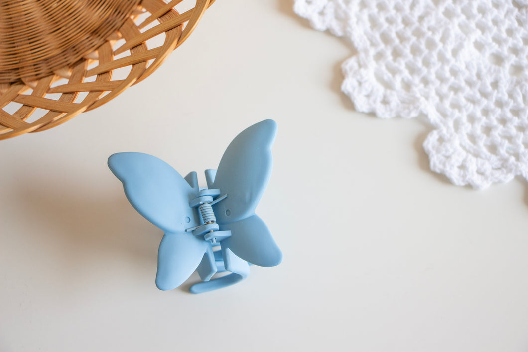 Sky Blue Matte Butterfly Claw Clip