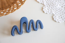 Load image into Gallery viewer, Navy Blue Squiggle Claw Clip
