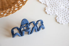 Load image into Gallery viewer, Navy Blue Squiggle Claw Clip
