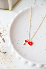 Load image into Gallery viewer, Red Lock &amp; Key Necklace
