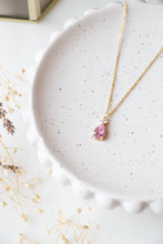 Load image into Gallery viewer, Pink/Clear Crystal Teardrop Necklace
