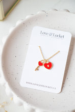 Load image into Gallery viewer, Red Lock &amp; Key Necklace
