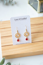 Load image into Gallery viewer, Red Luxe Link Dangle Earrings
