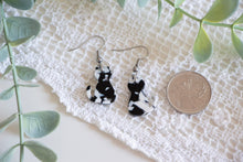 Load image into Gallery viewer, Black and White Kitty Cat Earrings
