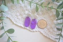 Load image into Gallery viewer, White and Purple Resin Earrings
