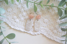 Load image into Gallery viewer, Pink and White Iridescent Resin Earrings
