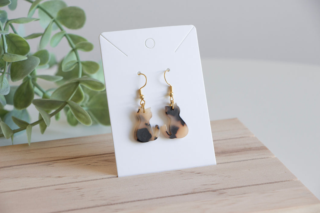 Black and Brown Kitty Cat Earrings