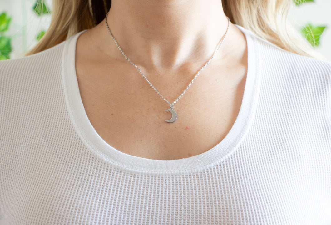 Little Silver Moon Necklace
