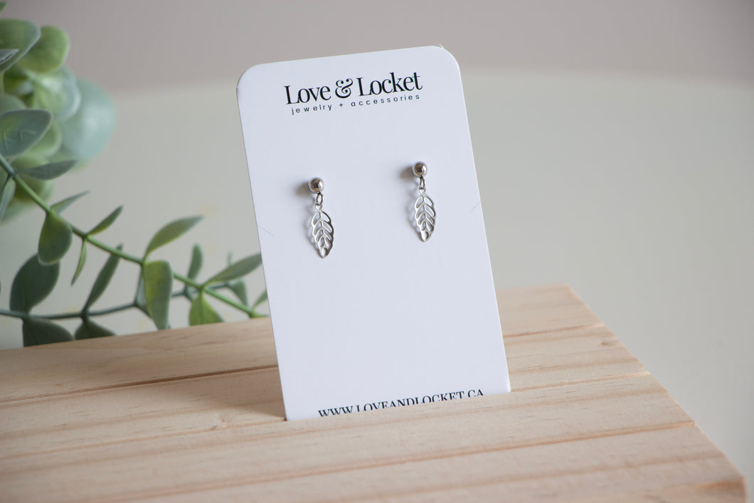 Dainty Silver Leaf Earrings