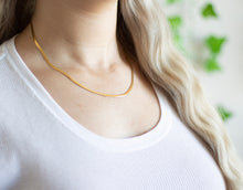 Load image into Gallery viewer, Gold Herringbone Chain Necklace
