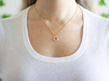 Load image into Gallery viewer, Crystal Circle Charm Necklace
